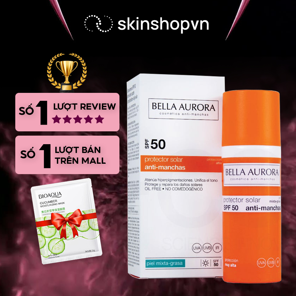 Kem Chống Nắng Ngừa Nám Bella Aurora Dark Spot Sunscreen SPF50+ (50ml) skinshopvn