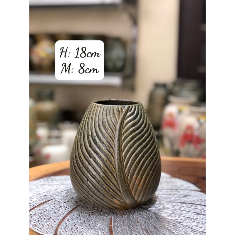 Set Bình hoa, lọ cắm hoa Bát Tràng vân lá
