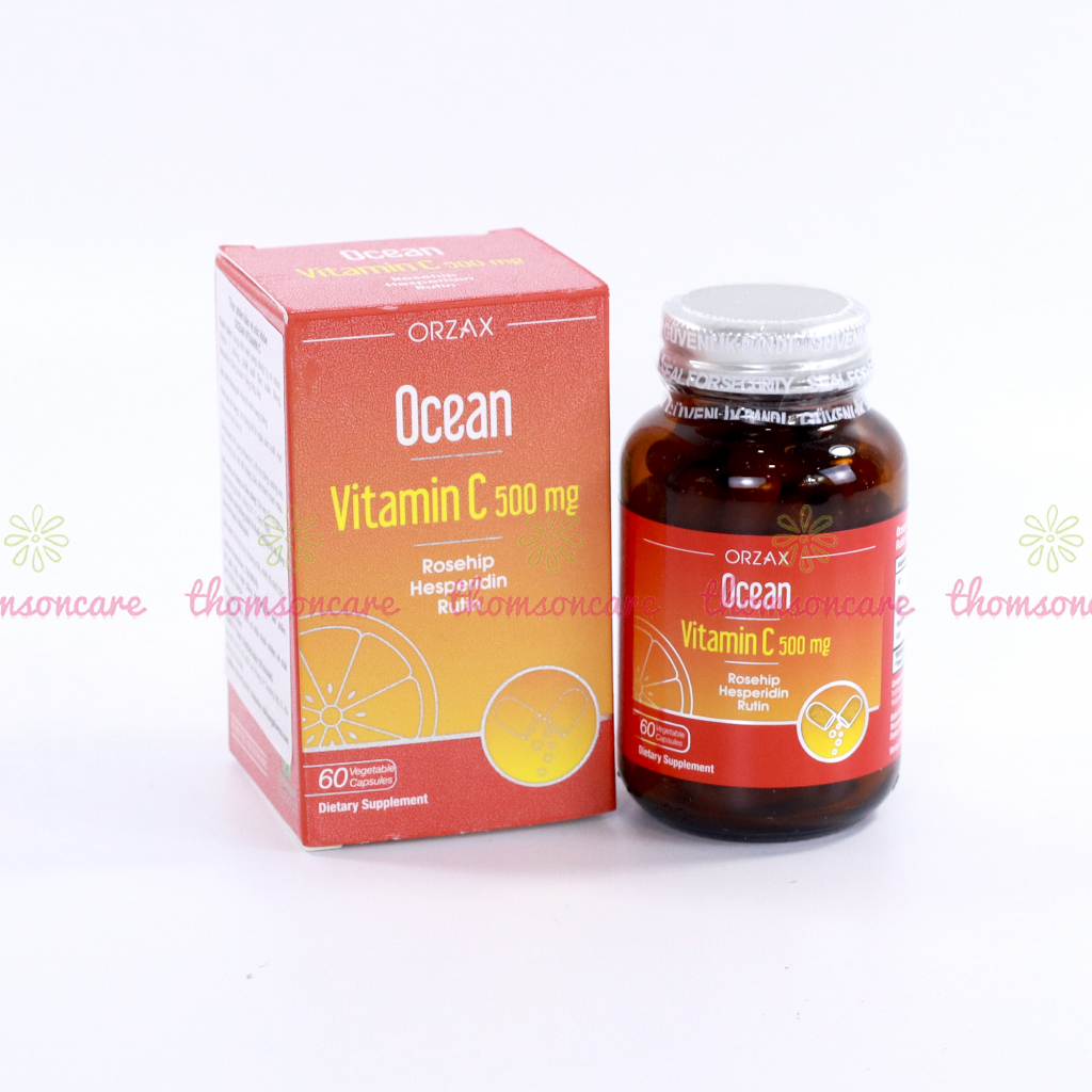 Vitamin C Ocean 500mg, hỗ trợ tăng cường sức khỏe, nâng cao sức đề kháng, bảo vệ thành mạch máu - Lọ 60 viên Thomsoncare