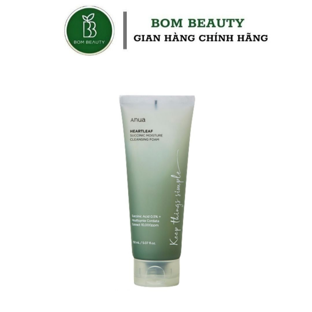 Sữa rửa mặt Anua Heartleaf Succinic Moisture Cleansing Foam