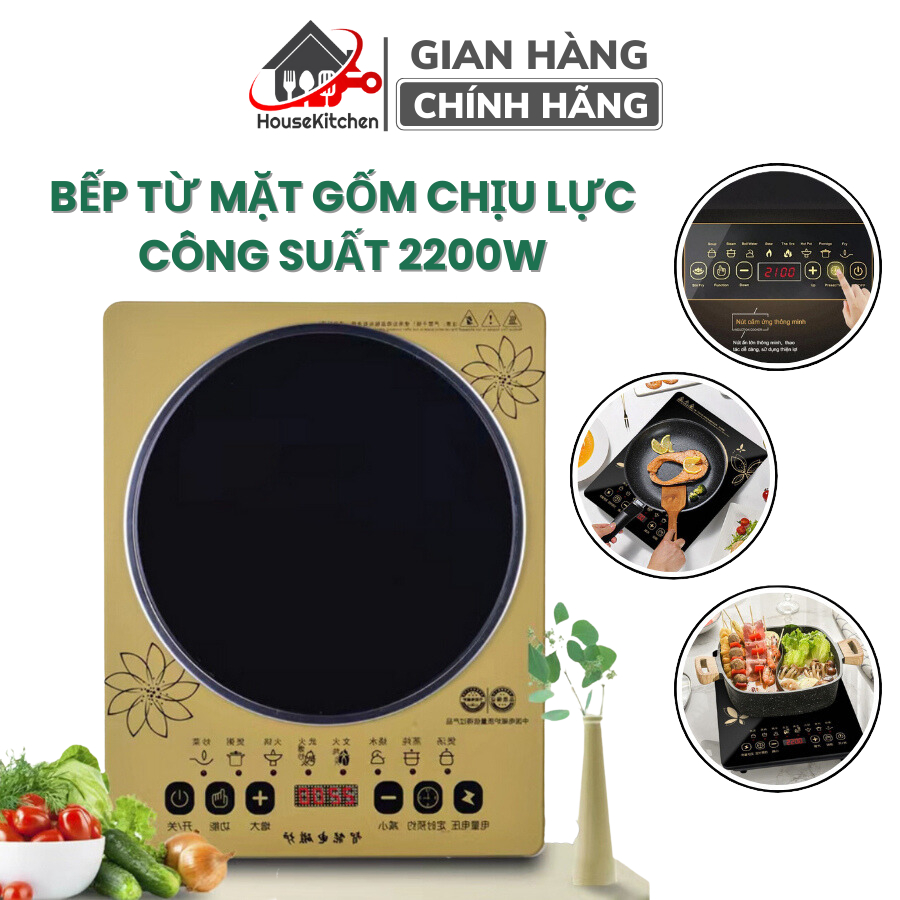 Bếp từ mặt kính cảm ứng chịu lực siêu bền, 8 chế độ nấu, chế độ hẹn giờ thông minh, có khóa an toàn, bảo hành 12 tháng