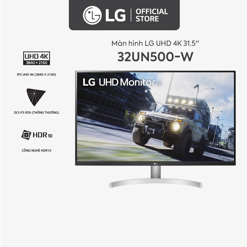 Màn Hình LG 32UN500-W UHD 4K 31.5'' VA HDR Loa 5W - Hàng Chính Hãng