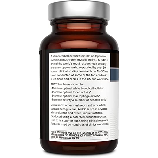 AHCC KINOKO PLATINUM 750mg - Viên Uống Tăng Cường Hệ Miễn Dịch, Diệt HPV 60 viên