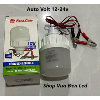 Chính hãng rạng đông, bóng đèn led bulb 12v - 24v dc đuôi xoáy hoặc kẹp bình 9w, 12w