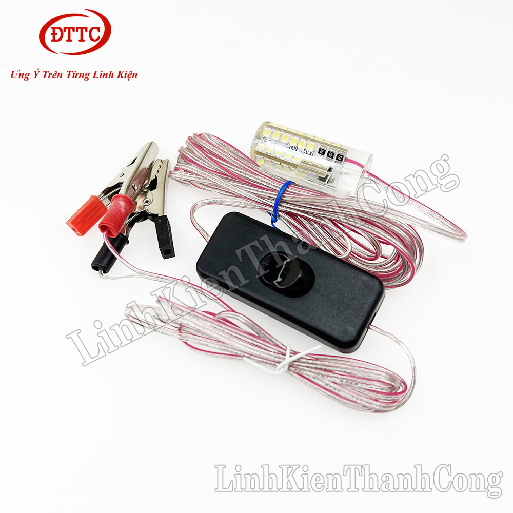 Đèn Led 12V Ánh Sáng Trắng, Đèn Soi Vợt Chìm Dưới Nước Thu Hút Cá 48 Bóng, 60 Bóng, 72 Bóng