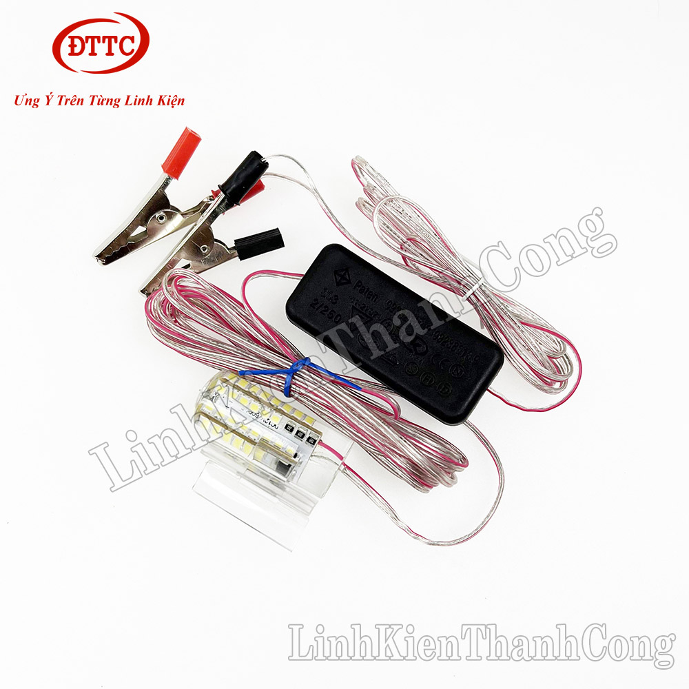 Đèn Led 12V Ánh Sáng Trắng, Đèn Soi Vợt Chìm Dưới Nước Thu Hút Cá 48 Bóng, 60 Bóng, 72 Bóng