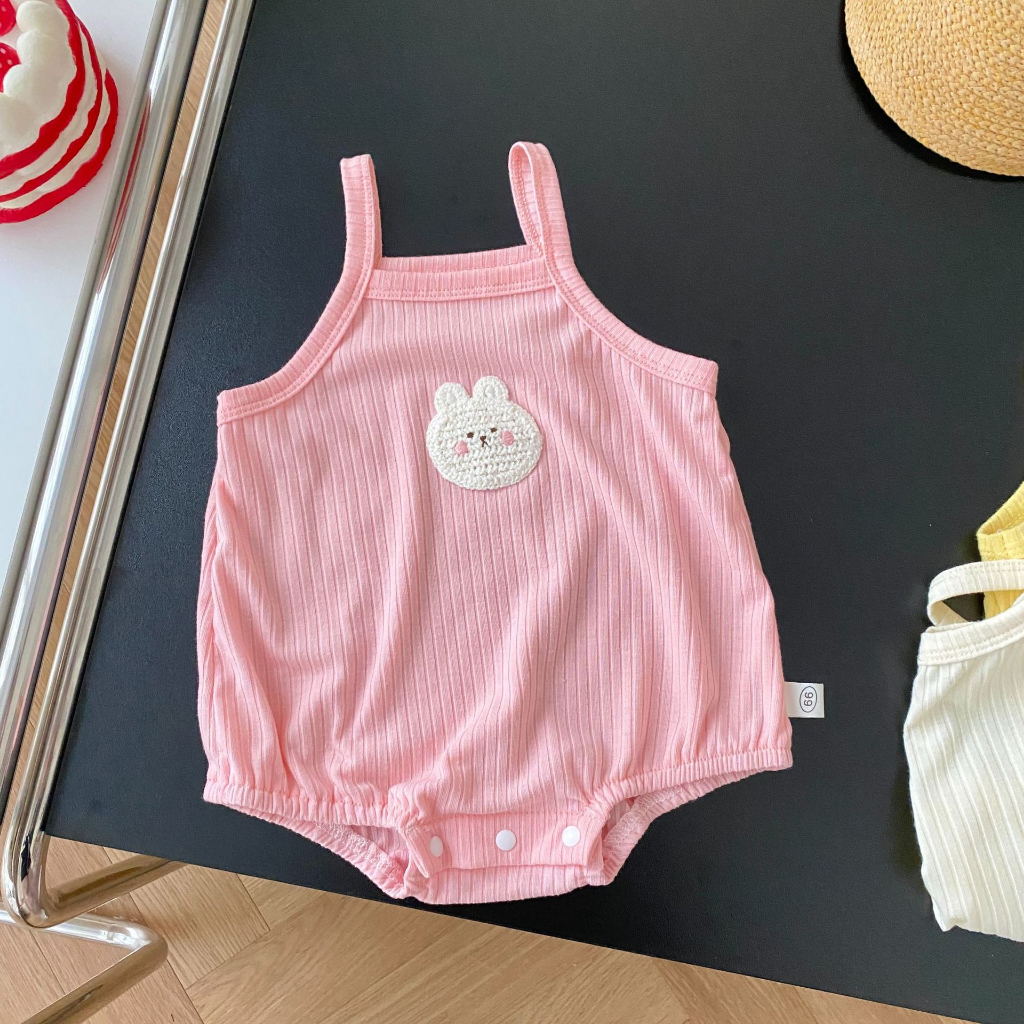 Bodysuit cho bé gái chất thun Hàn mềm mát cho bé gái sơ sinh, Đồ bộ body 2 dây bé gái dễ thương