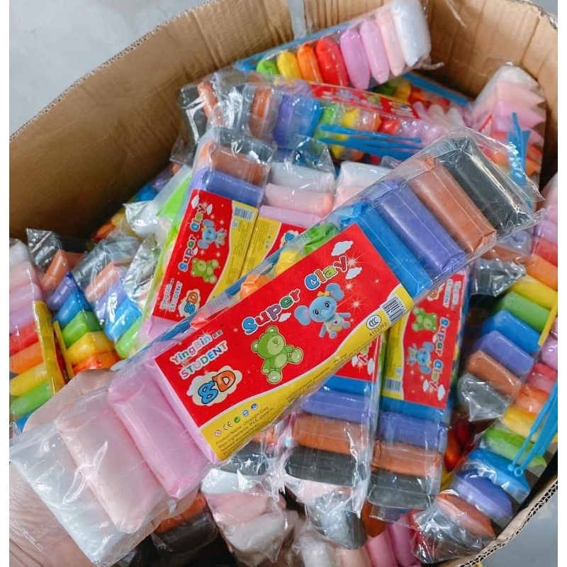 Combo 12 đất sét tự khô Nhật an toàn nặn hình cao cấp siêu nhẹ dành cho bé làm butter slime trang trí