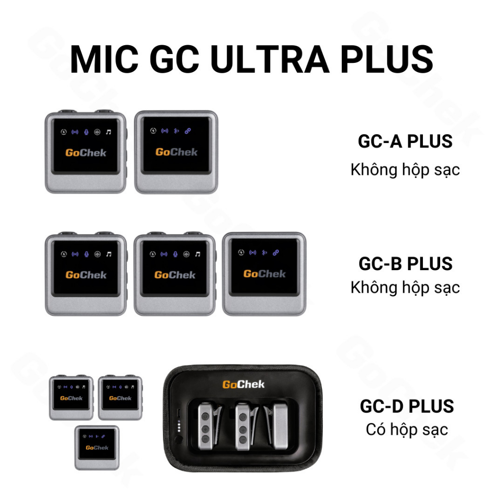 Thiết bị thu âm chuyên nghiệp Gochek tích hợp sử dụng đa thiết bị đa chức năng, Mic thu âm không dây Gochek Ultra Plus | BigBuy360 - bigbuy360.vn