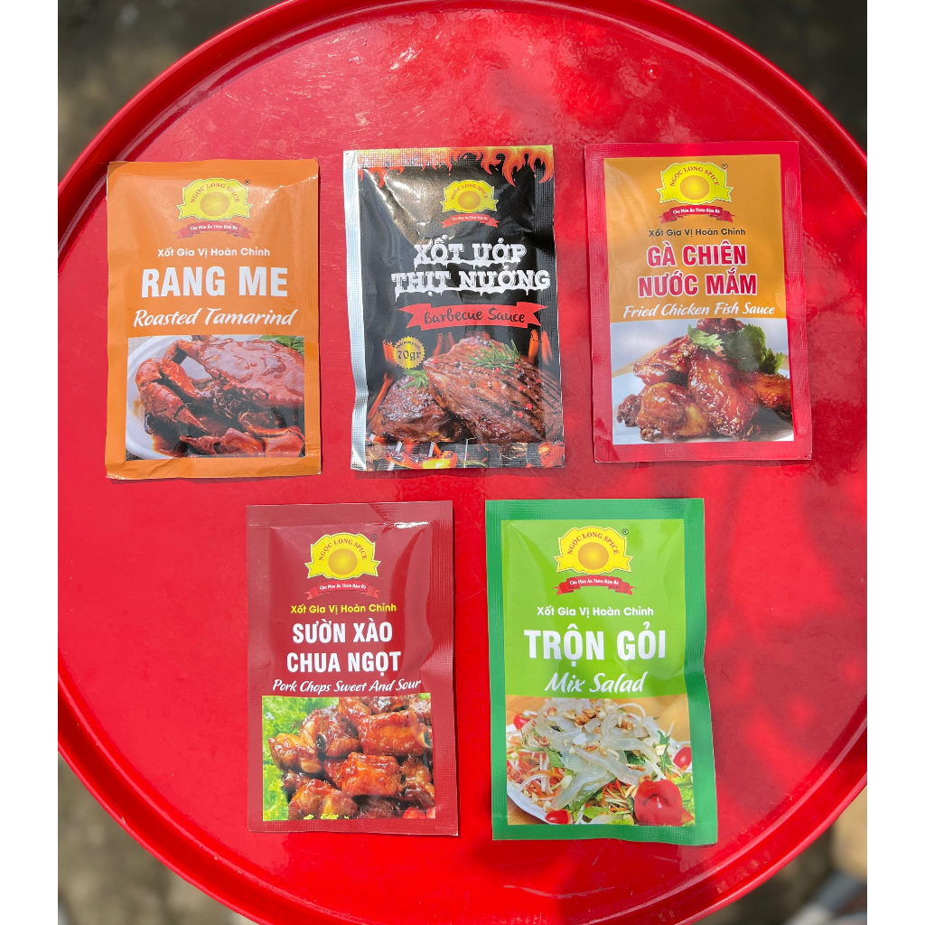 Xốt gia vị hoàn chỉnh Ngọc Long 70g - Xốt thịt nướng, Rang me, Gà chiên nước mắm, Trộn gỏi, Sườn xào chua ngọt