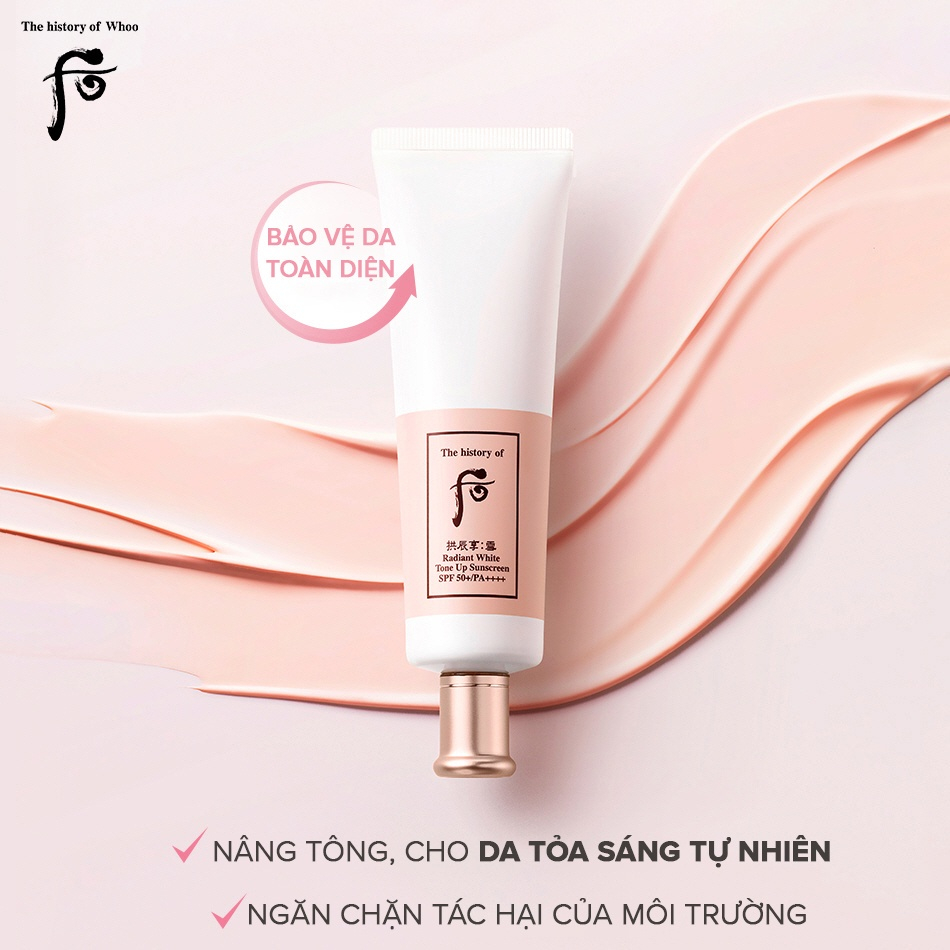 [HB Gift] Kem chống nắng nâng tông Whoo Gongjinhyang Seol Radiant White Tone Up Sunscreen SPF50+,PA++++ 6ml