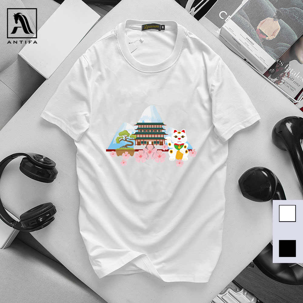 Áo phông hình mèo thần tài, kiểu dáng Unisex phù hợp cả nam và nữ, chất Cotton thoáng mát năng động-APH.06