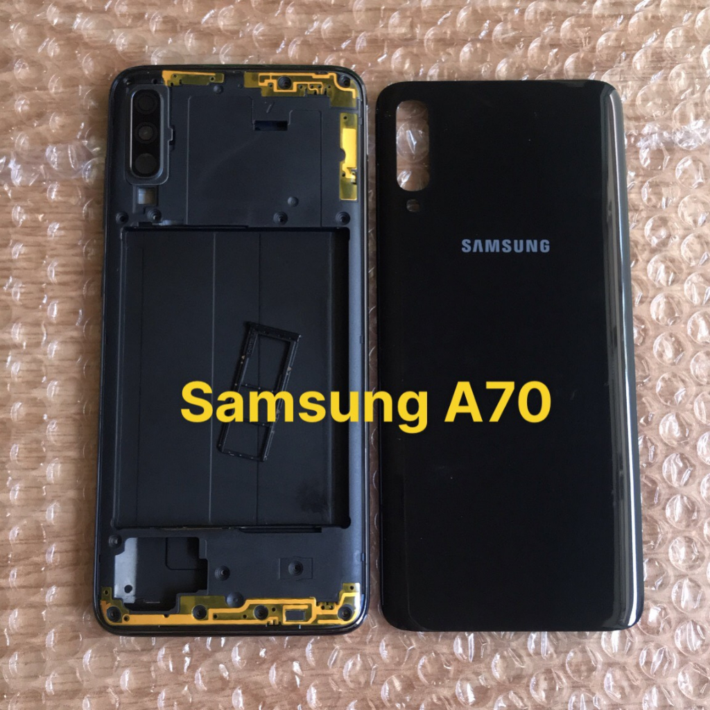 Bộ vỏ zin samsung A70 kèm phím +kính camera+khay sim