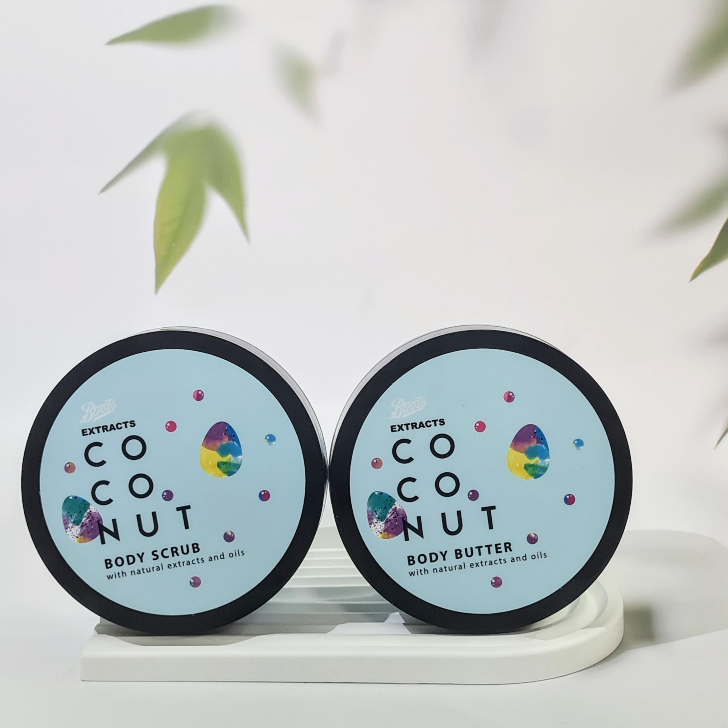 Combo chăm sóc cơ thể Boots Extracts Coconut Body Care Duo 250mlx2