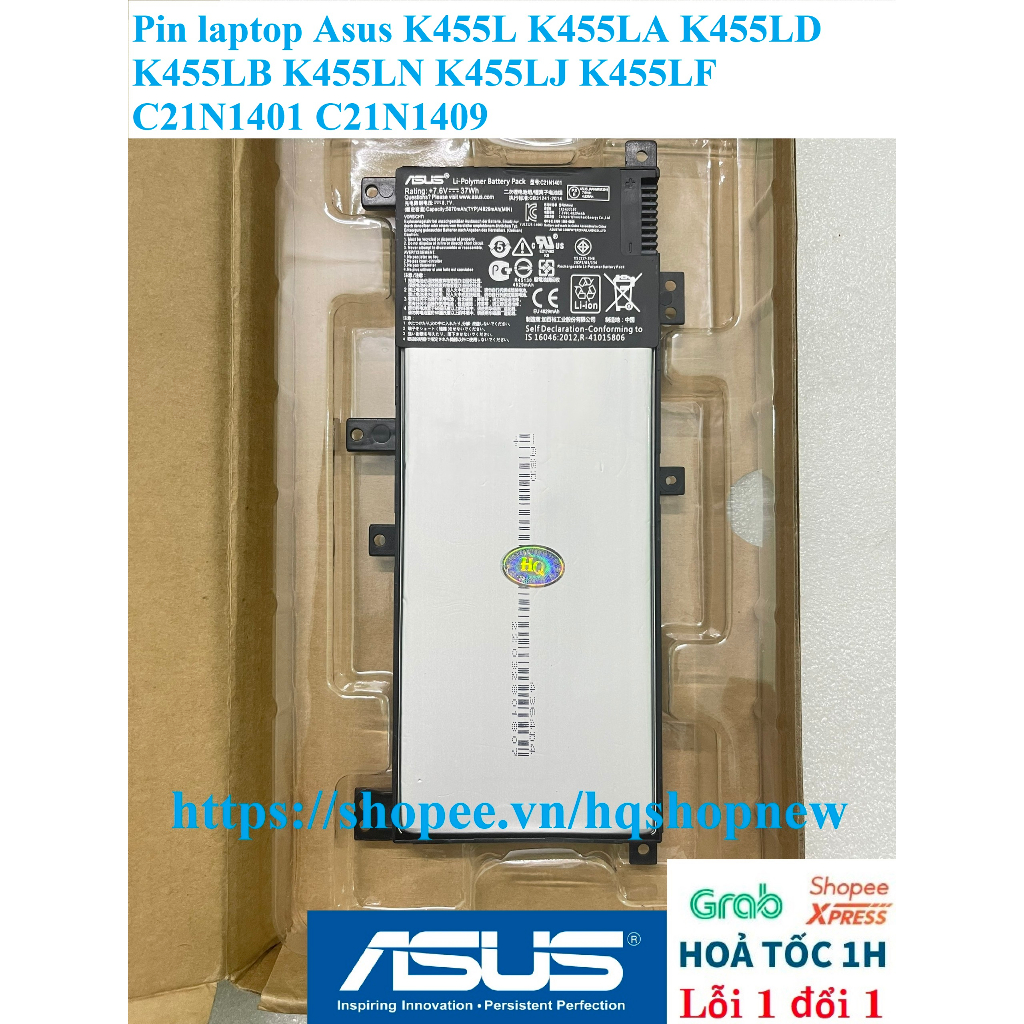 ⚡️ Pin laptop Asus K455L K455LA K455LD K455LB K455LN K455LJ K455LF C21N1401 C21N1409