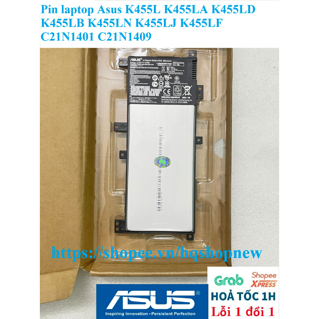 ⚡️ Pin laptop Asus K455L K455LA K455LD K455LB K455LN K455LJ K455LF C21N1401 C21N1409