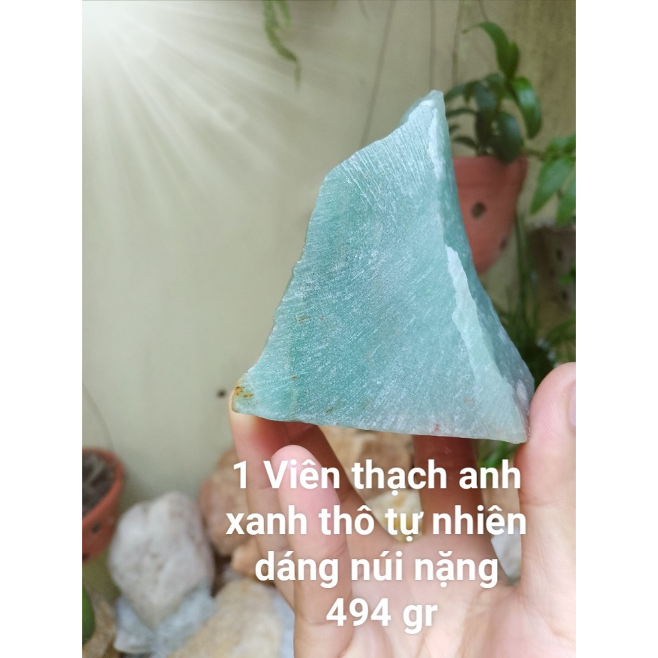 Đá Thach Anh Xanh Thô, Đá Mang Năng Lương Tích Cực - Đá Phong Thủy Dùng Sưu Tầm Chặn Giây