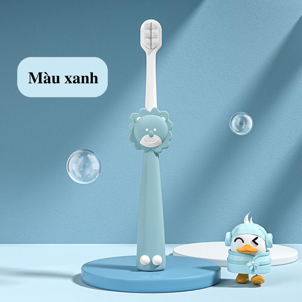 Bàn chải đánh răng cho bé từ 2 đến 12 tuổi lông tơ mềm cho bé tập đánh hình thú đáng yêu