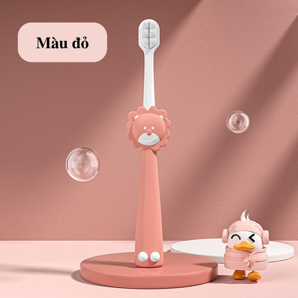 Bàn chải đánh răng cho bé từ 2 đến 12 tuổi lông tơ mềm cho bé tập đánh hình thú đáng yêu
