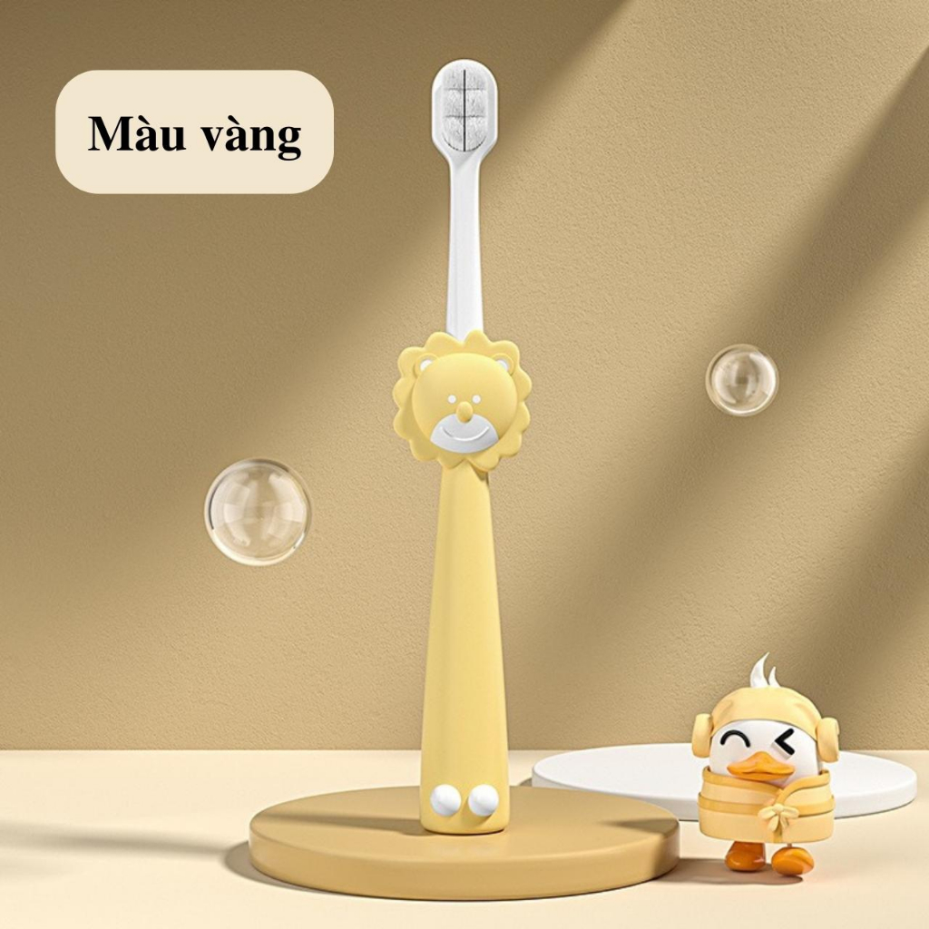 Bàn chải đánh răng cho bé từ 2 đến 12 tuổi lông tơ mềm cho bé tập đánh hình thú đáng yêu