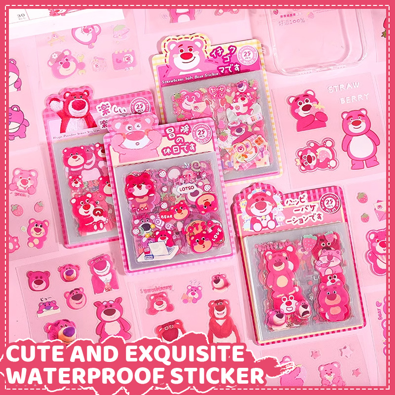 💜Sticker Gấu Dâu - Set 50 Miếng Combo Sticker cao cấp chống nước