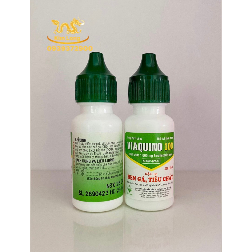 VIAQUINO 100 Hen Gà, Tiêu Chảy lọ 10ml