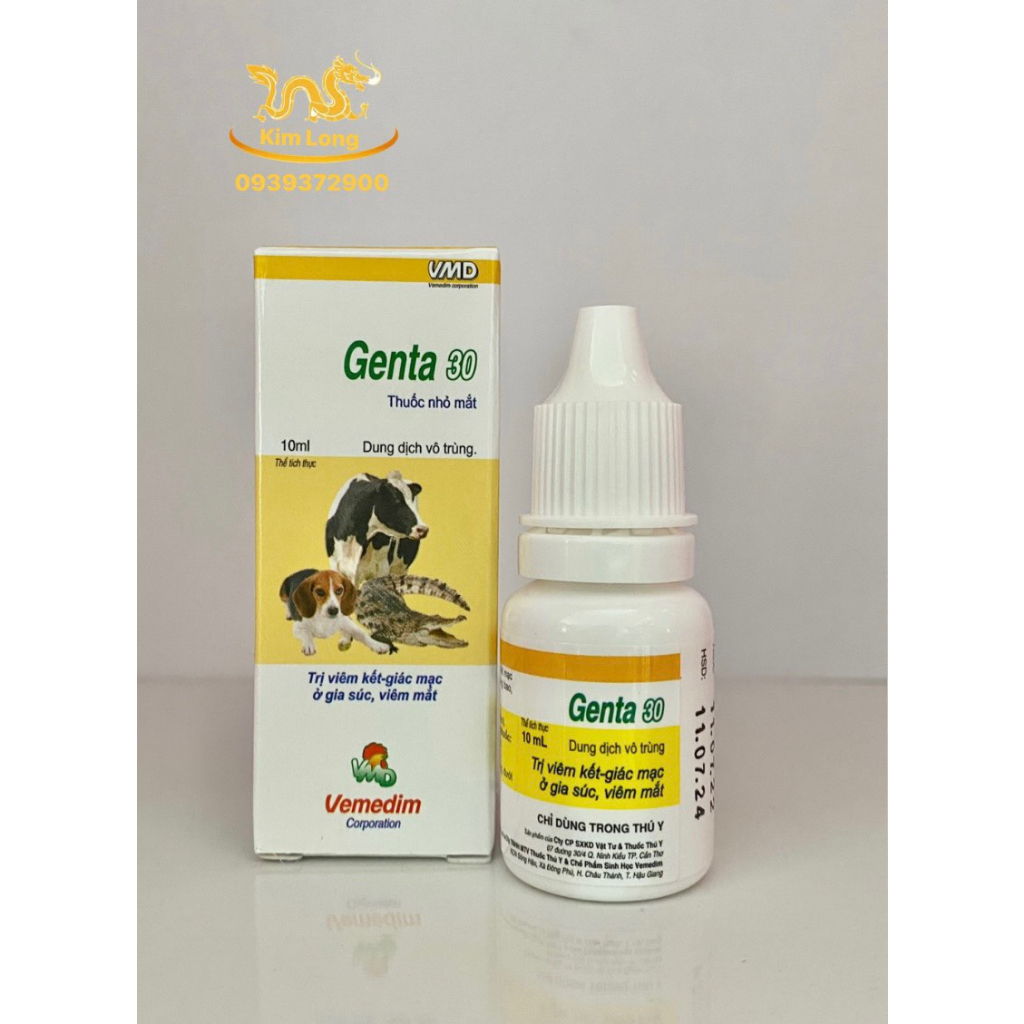 GENTA 30 ( lọ 10ml) Viêm Kết - Giác Mạc Ở Gia Súc, Viêm Mắt