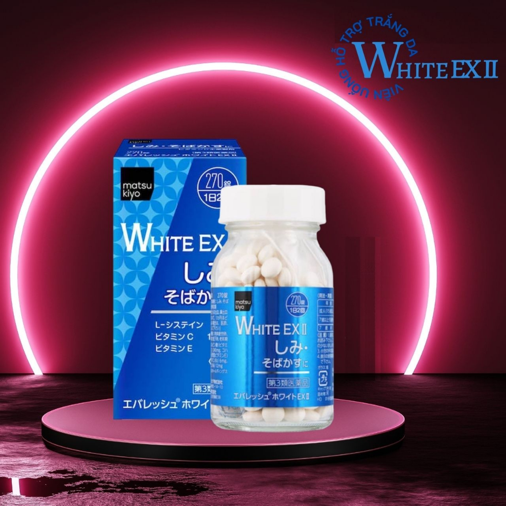 Viên uống trắng da White Ex II 270 viên Nhật Bản  hỗ trợ cải thiện nám, làm trắng da làm đều màu da