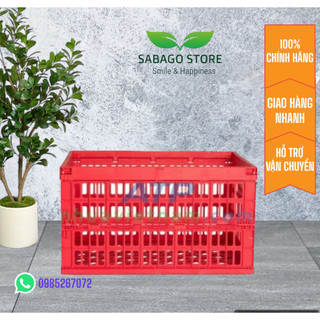 Sọt đựng đồ, chở hàng tiện dụng có thể gấp gọn màu Đỏ, Hàng Xuất Hàn