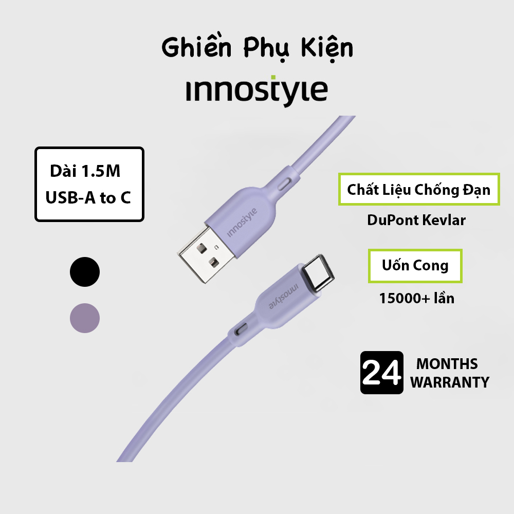 Cáp Innostyle USA USB-A To C UltraFlex 1.5M - Hàng Chính Hãng