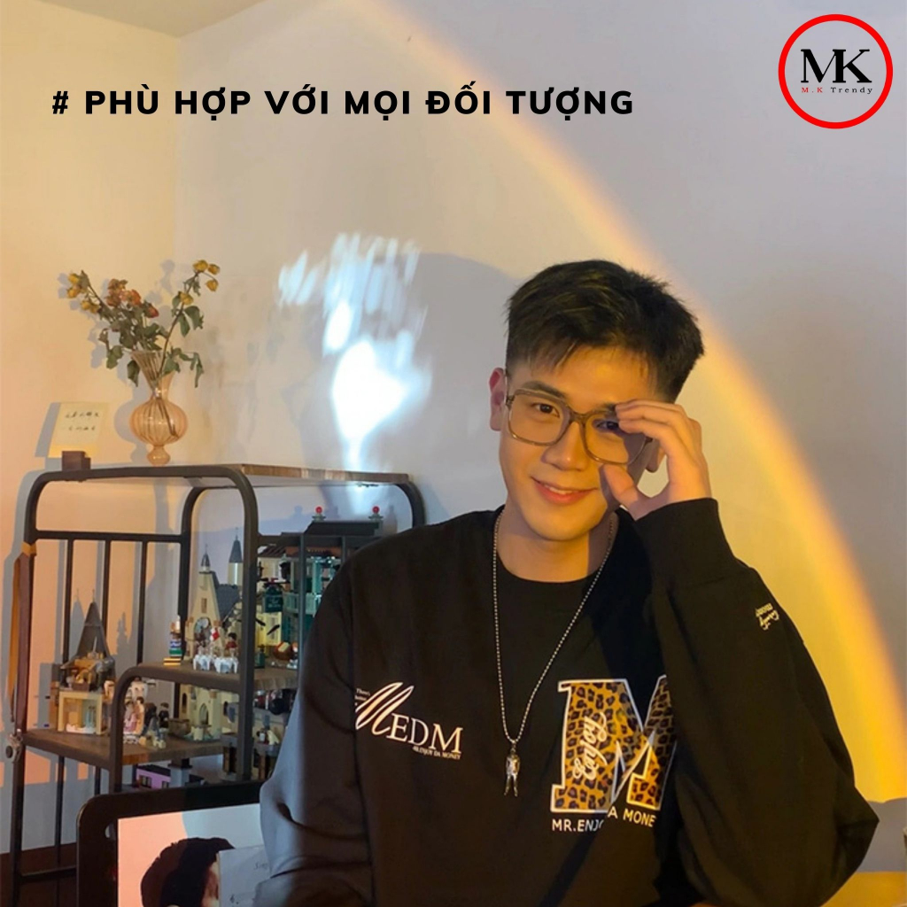 Mắt kính mát thời trang nam nữ dễ thương năng động chống ánh sáng xanh tia UV gọng kính cao cấp titan má hồng MÃ 2055