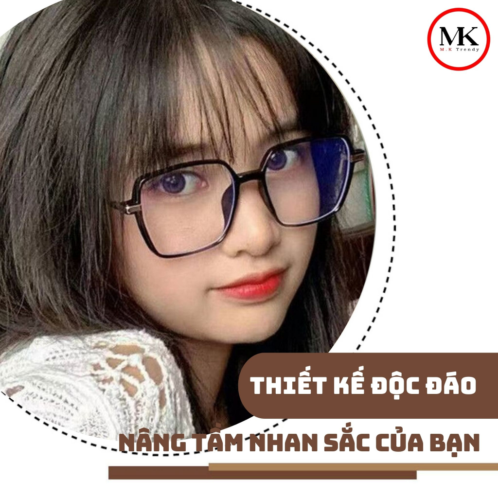 Mắt kính mát thời trang nam nữ dễ thương năng động chống ánh sáng xanh tia UV gọng kính cao cấp titan má hồng MÃ 2055