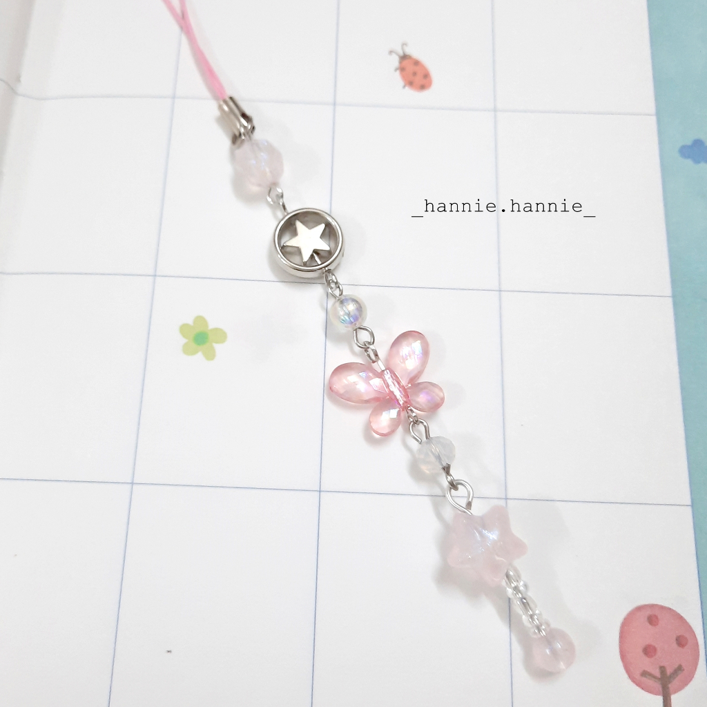 Enchanted - Móc khoá/móc treo điện thoại phong cách thần tiên gậy phép thuật bươm bướm ngôi sao - phụ kiện balô/túi xách