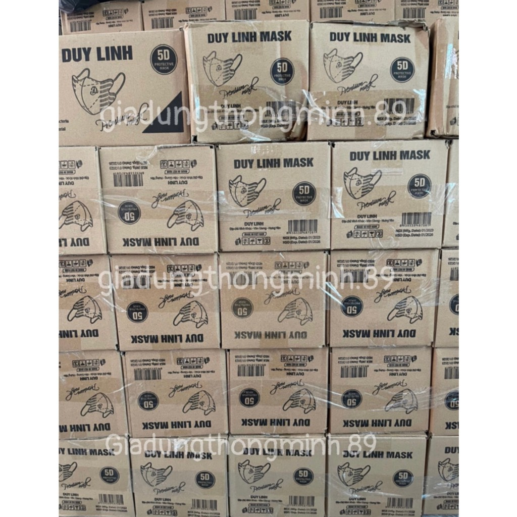 Thùng 20Gói_200Chiếc| Khẩu Trang 5D MASK DUY LINH_tiện lợi