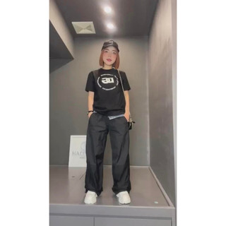 Quần chất gió thể thao pha cạp jean