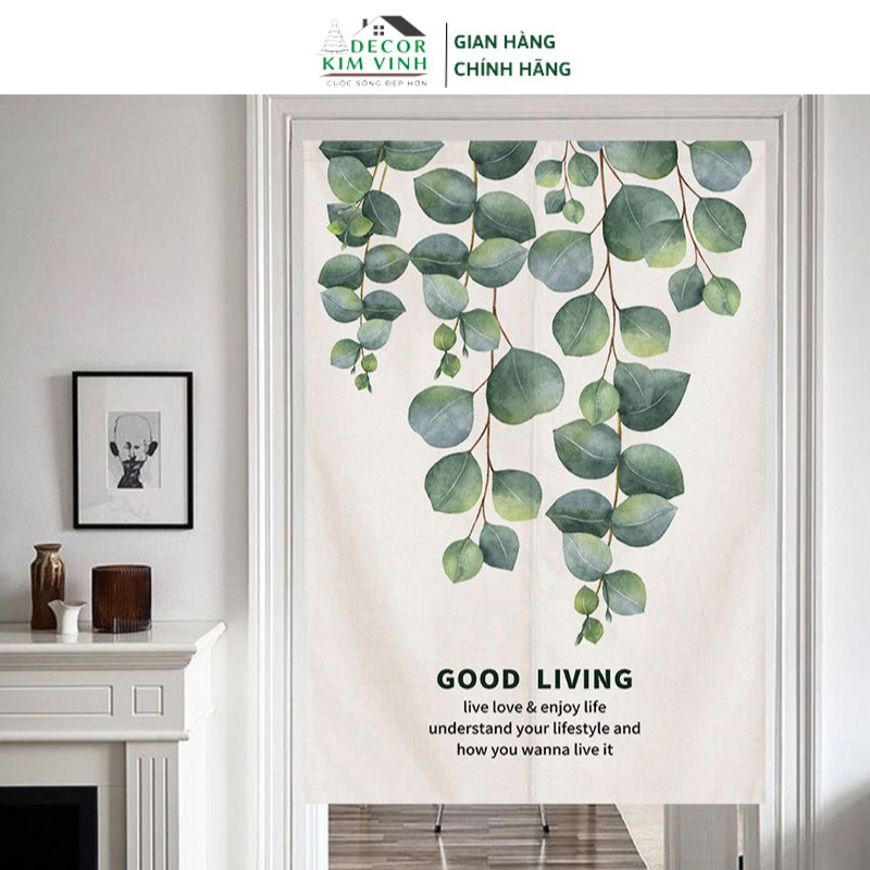 Rèm Dán Khoen Lỗ, Khoen Ri Đô, Rèm Dán LÁ TRÒN RŨ Decor Kim Vinh DCKV019