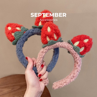 Băng đô tóc nữ, bờm tóc september trái dâu ngọt ngào dễ thương