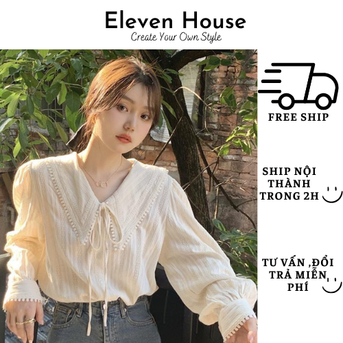 Áo sơ mi nữ tiểu thư nữ tính phong cách nhẹ nhàng thanh lịch ulzzang Hàn 11 House