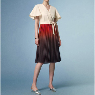 ĐẦM T3D PRINTED FLARED SLEEVE BELTED