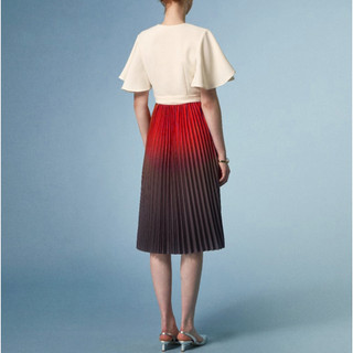ĐẦM T3D PRINTED FLARED SLEEVE BELTED