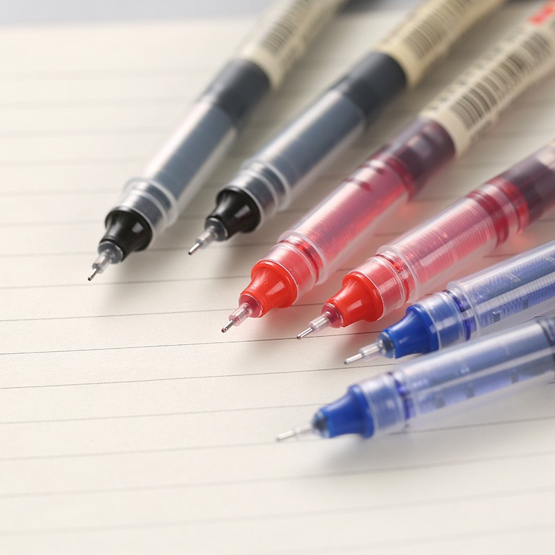 Bút gel Wk 021 ngòi kim ngòi bút 0.5mm bút nước ống mực lớn 3 màu đen xanh đỏ viết mực đẹp