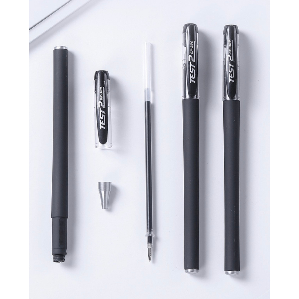 Bút bi mực gel ngòi 0.5mm JP 380 có 3 màu màu đen, màu xanh, màu đỏ