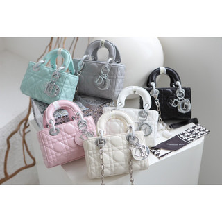Túi xách CD Lady D-Joy tag bạc size 18cm