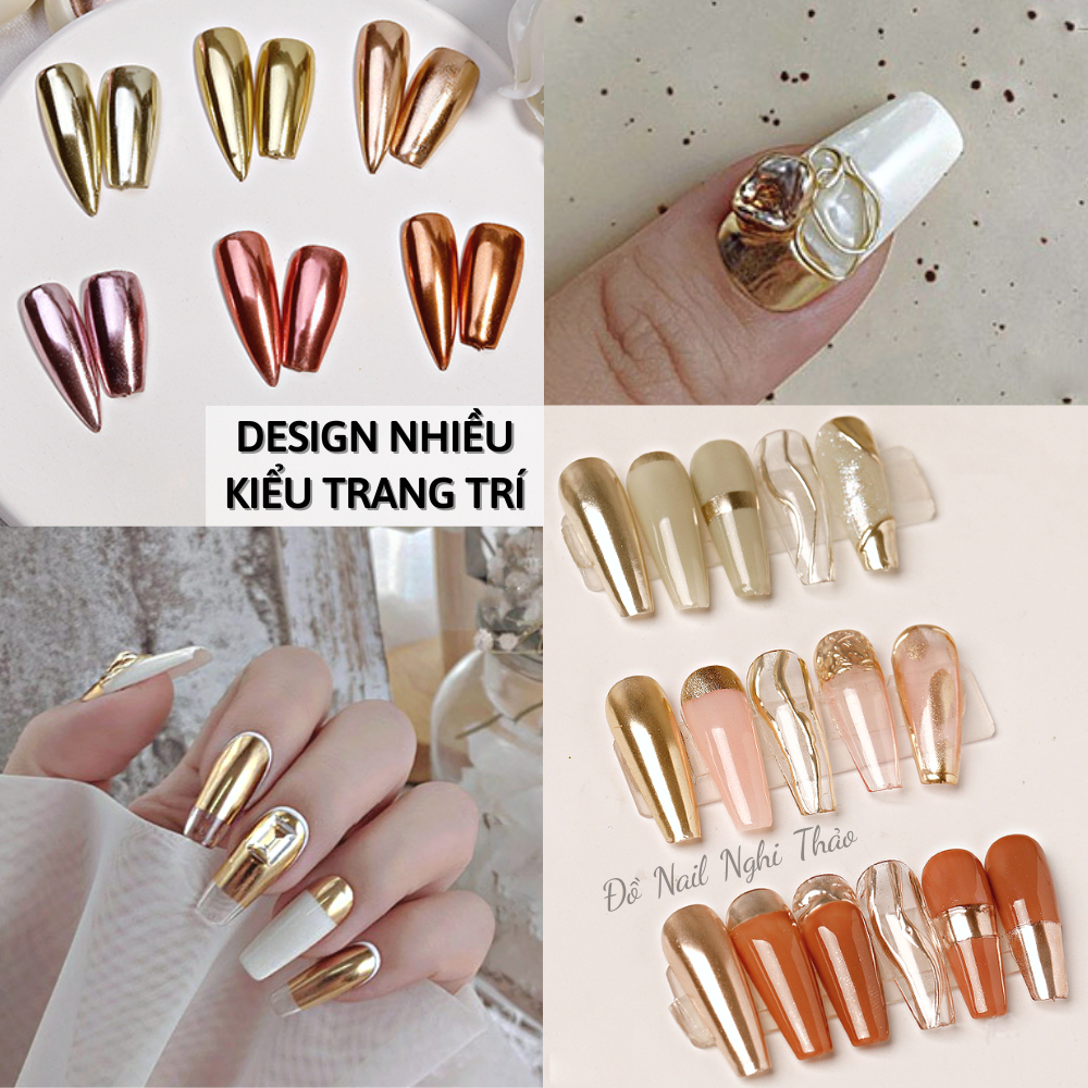 Set bột tráng gương JELIVA trang trí móng 6 màu