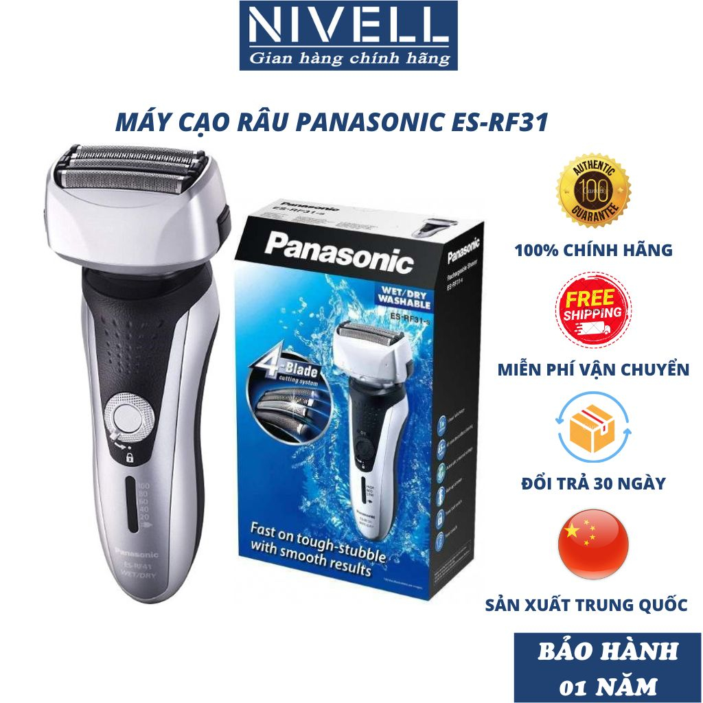 Máy cạo râu nam  Panasonic ES-RF31, máy cạo râu chính hãng 4 lưỡi, máy cạo râu đa năng sạc pin - NIVELL