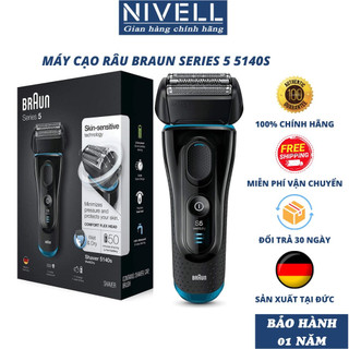 Máy cạo râu Braun series 5 5140S, máy cạo râu cho nam đa năng, máy cạo râu 3 lưỡi chính hãng sạc pin điện NIVELL