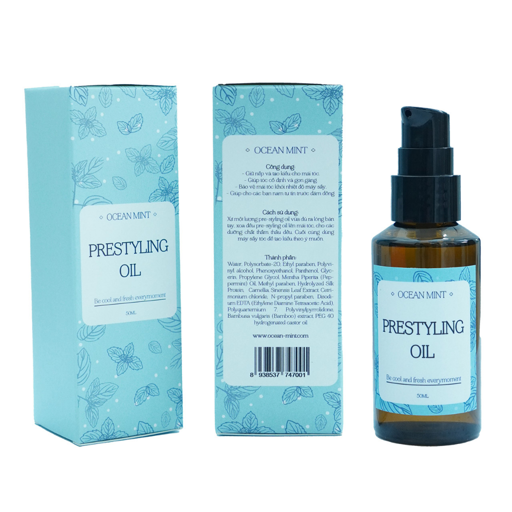 Xịt tạo phồng tóc Ocean Mint Pre Styling Oil 30ml - 100ml