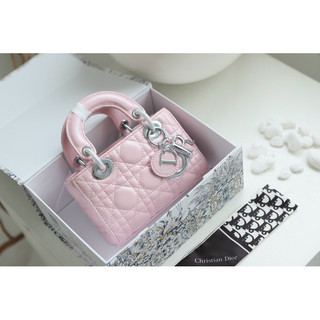Túi xách CD Lady D-Joy tag bạc size 18cm