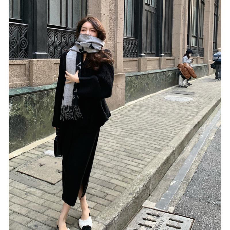 Áo len choàng kèm đai hàng QCCC