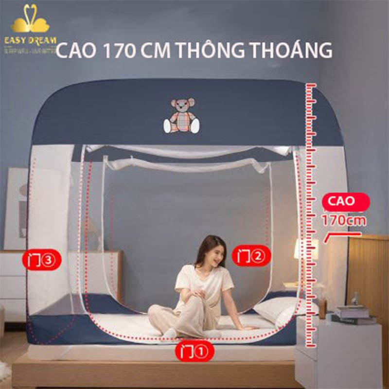 Mùng Chụp Tự Bung Đình Vuông Gấp Gọn Thông Minh Mẫu Mới Đẹp Nhất 2022 , Mùng Chống Muỗi